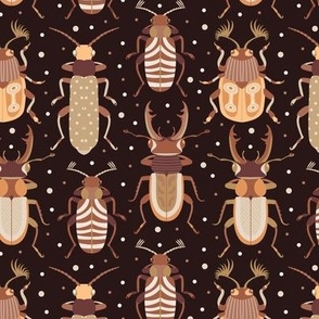 Bright bugs. Vintage brown