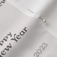 Classic happy new year vintage typography design 2023  french elegant text design black on ivory
