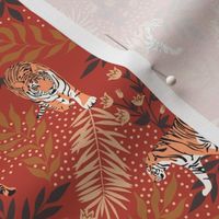 Tigers. Red pattern
