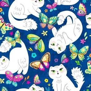 Playful Kitties & Butterflies