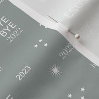 Happy new year 2023 - typography abstract minimalist text design white on gray
