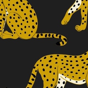 Cheetahs on Black -Large