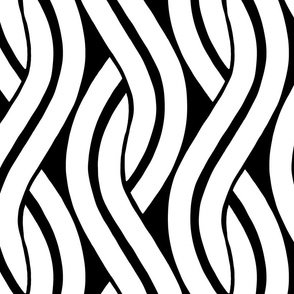 Curved Stripes | Large | White & Black