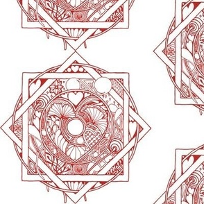 Valentine Tangle - white and red