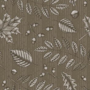 Rustic Leaves | Bark (Petal Signature Cotton Solid Coordinate)