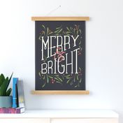 Merry & Bright Tea Towel Wall Hanging Dark