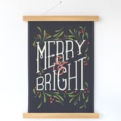 Merry & Bright Tea Towel Wall Hanging Dark