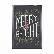 Merry & Bright Tea Towel Wall Hanging Dark