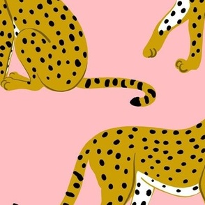 Cheetahs on Pink -Large