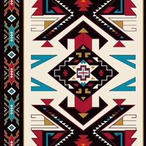 Native American Sand Painting Inspired Tribal Stripes Vertical