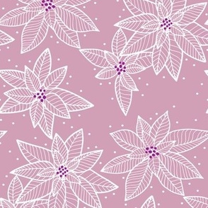 Cute pink Christmas floral - large poinsettia flowers