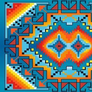 Crystal Fire 1-yard Tribal Native American Blanket panel