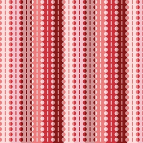 Large Scale - Vertical Pleated Stripes-Red to Pink Ombre