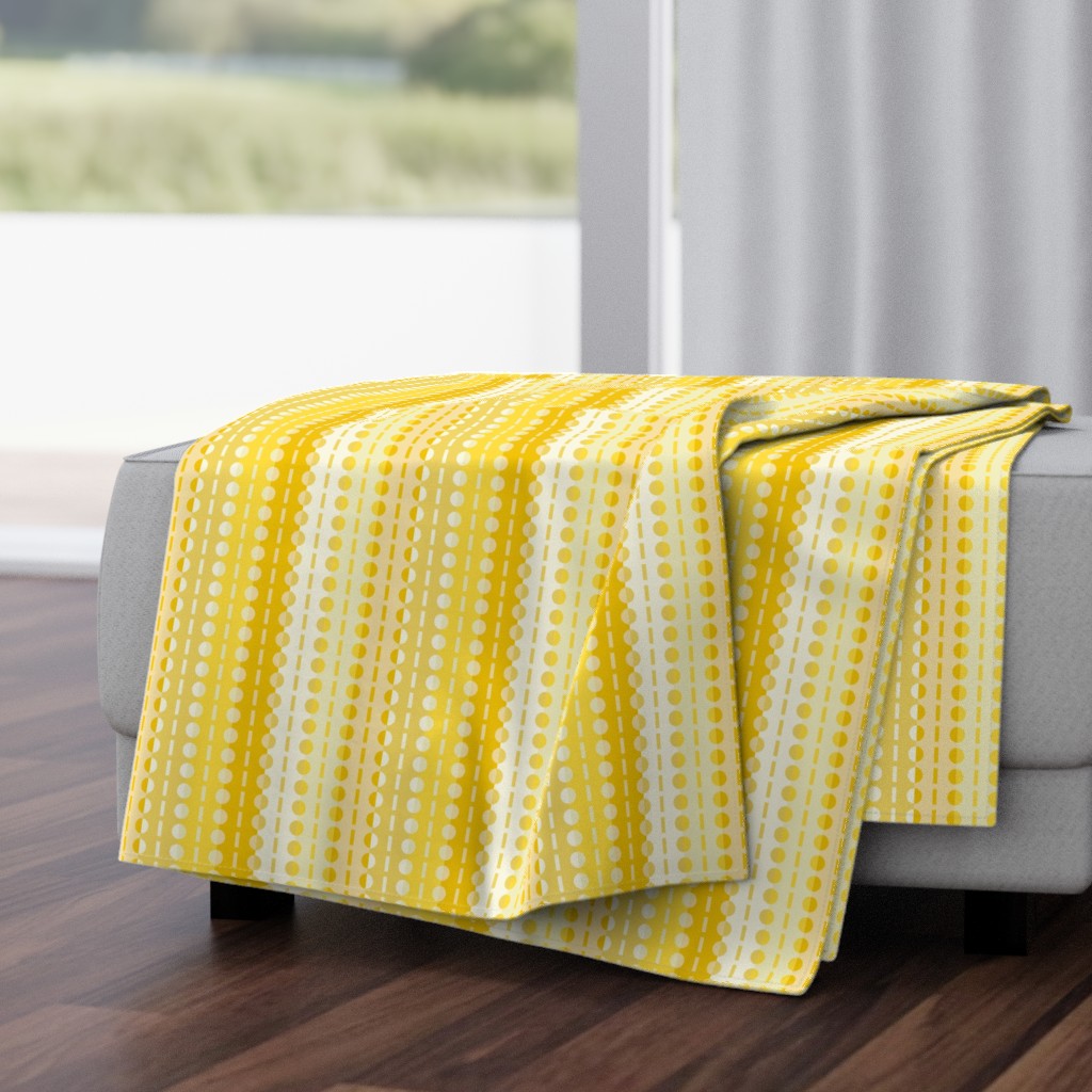 Large Scale - Vertical Pleated Stripes-Yellow Citrus Ombre Hues