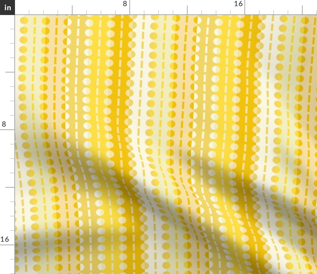 Large Scale - Vertical Pleated Stripes-Yellow Citrus Ombre Hues