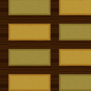 Mid Mod Squares Olive Green Gold Yellow