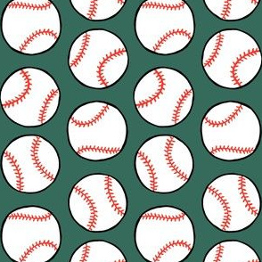 baseballs - pine green