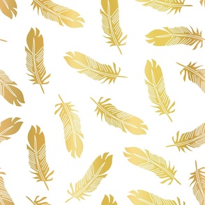 Feathers Metallic Gold Effect