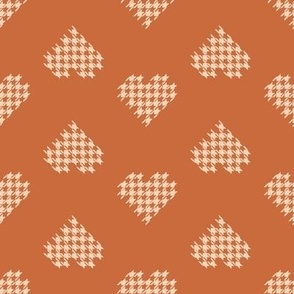 medium // Houndstooth Love Hearts on Rust