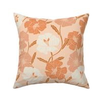 large // Poppy Floral in Peach Papaya Coral cream 
