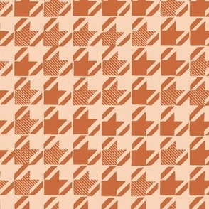 medium // Modern Houndstooth in Rust and Frosted Pink