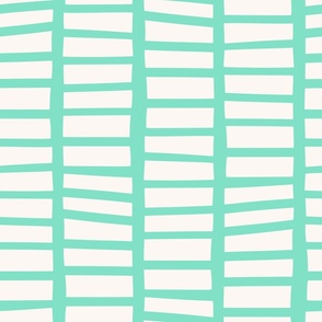 Vertical Block Stripes Turquoise