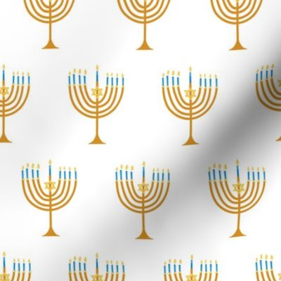 Hanukkah Menorah White: Happy Hanukkah Collection, Menorah, Star of David, Jewish Festival of Lights - M