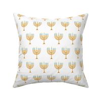 Hanukkah Menorah White: Happy Hanukkah Collection, Menorah, Star of David, Jewish Festival of Lights - M