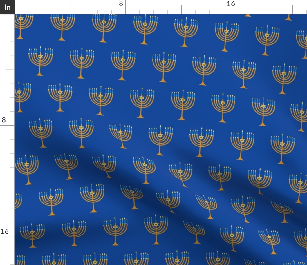 Hanukkah Menorah Navy: Happy Hanukkah Collection, Menorah, Star of David, Jewish Festival of Lights - M