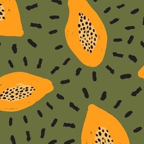 Papaya fruit - Military green