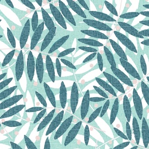 Fraxinus berries XL wallpaper scale in celadon by Pippa Shaw