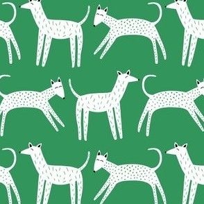 Happy Whippet Dogs - Green White