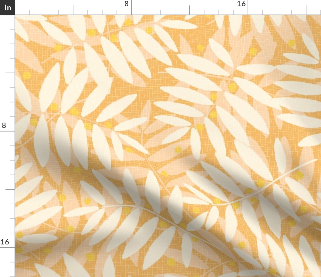 Fraxinus berries XL wallpaper scale in apricot by Pippa Shaw