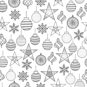Lineart Christmas Baubles