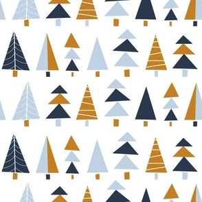 Abstract Christmas Trees Blue