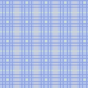 Periwinkle, grey and mint plaid - Medium scale