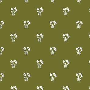 Daisy Floral Spray in Olive