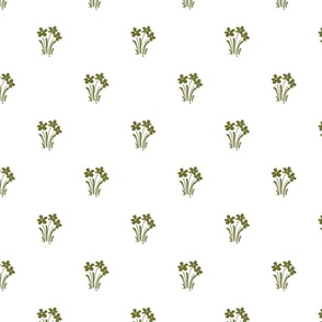 Daisy Floral Spray in Olive Reverse