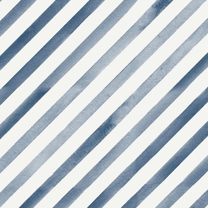 Diagonal Painted Stripe in Navy Blue