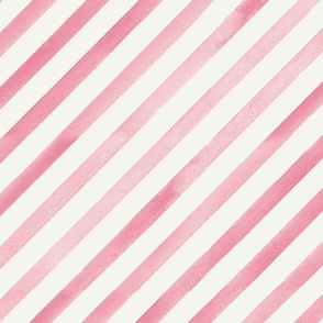 Diagonal Painted Stripe in Candy Pink