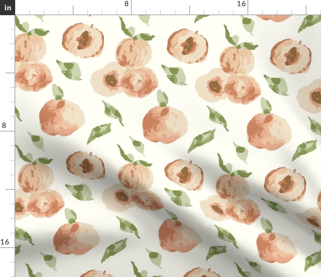 Watercolor Peaches with Cream Background