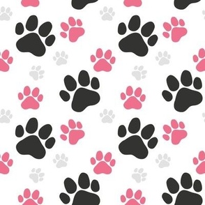 Black Pink Paw Print Cute Dog Owner Puppy Lover Pets