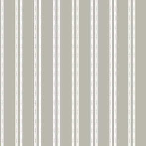 Gray with White Stripes and Dots