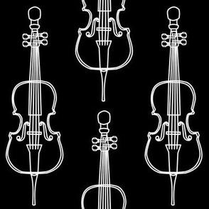 Large White Cello Drawing