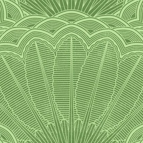 Crocodile green palm leaves