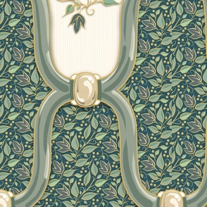 Ogee Nouveau Blossom - Green on Green w_Floral