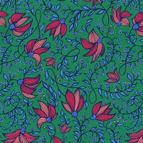 Alla Floral green red