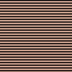 Small Horizontal Bengal Stripe Pattern - Peach Sorbet and Black