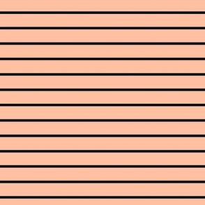 Horizontal Pin Stripe Pattern - Peach Sorbet and Black