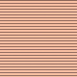 Small Horizontal Pin Stripe Pattern - Peach Sorbet and Black